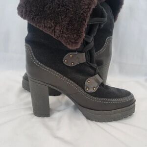 See By Chloe Black and Brown Heeled Boots